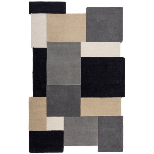 Flair Rugs Crni/sivi ručno rađen vunen tepih 150x240 cm Collage Monochrome – Cijene