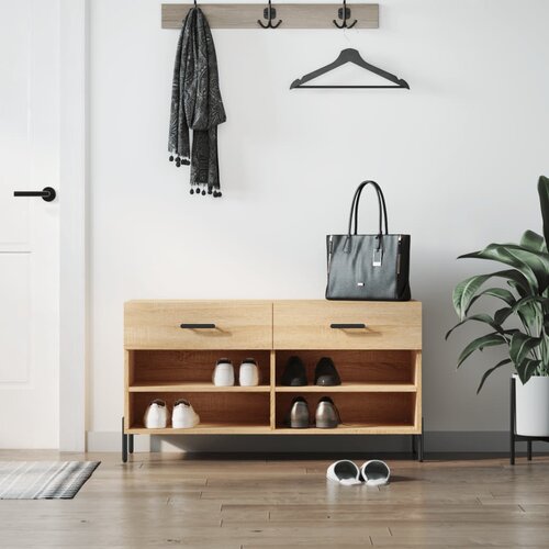 The Living Store klop za čevlje sonoma hrast 102x35x55 cm inženirski les - klop za čevlje, (21485638) Cene
