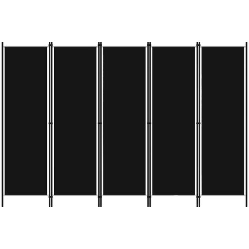 VidaXL Sobna pregrada s 5 panela crna 250 x 180 cm Slike