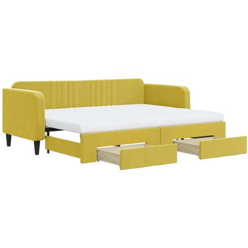vidaXL Izvlečna dnevna postelja s predali rumena 80x200 cm žamet, (20929722) Cene