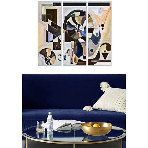 Wallity MDF1275497500 multicolor decorative mdf painting (3 pieces) Cene