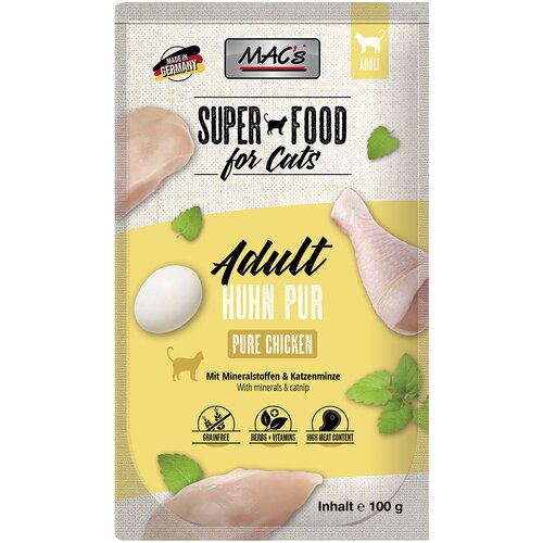 MAC&amp;#039;s MAC&amp;acute;s Cat Pouch 12 x 100 g - Čista piletina Slike