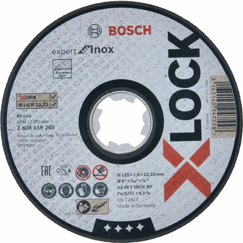 Bosch X-Lock expert for Inox 125x1,6x22,23 za ravno sečenje AS 46 T INOX BF, 125 mm, 1,6 mm ( 2608619265 ) Slike