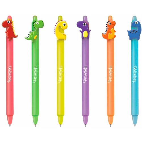  kemični svinčnik erasable pens dino colorino, sortirano