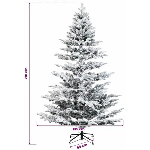  Umjetno božićno drvce s nogom 210 cm 300 LED lampica - Bijela 210 cm s LED svjetlima Slike