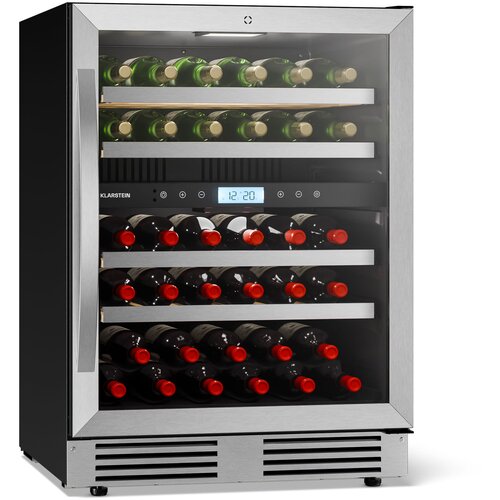 Klarstein VeroSteel hladnjak za vino ispod pulta | 2 zone | 129 litara | 43 boce | 60 cm Cijene