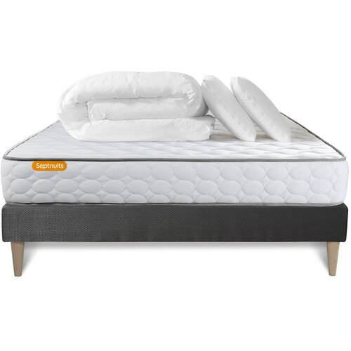 Septnuits Kompletni paket za posteljo - Vzmetnica 180x200 cm + Vzmetni boksi z letvami (komplet) + 2 vzglavnika + Prevleka - Memo, (21613267) Cene