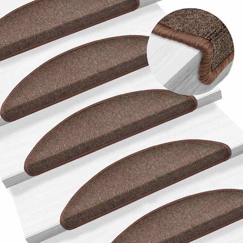  Prostirke za stepenice 20 kom 56x17x3 cm boje kave, poluokrugle Slike