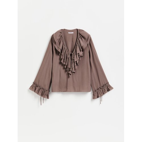 Reserved Top s volanima - boja kave Cijene