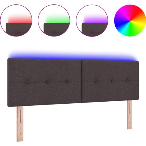 LED uzglavlje s gumbićima u tamnosmeđoj boji 72 cm od tkanine Slike