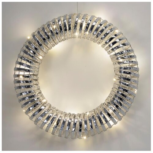  LED božićni venac 30xLED, napajanje 3xAA, prečnik 40 cm, topla bela, venac/srebrna Cene