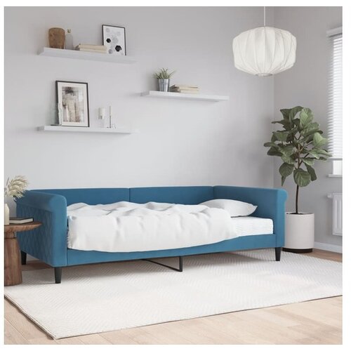 VidaXL Dnevni krevet s madracem plavi 100 x 200 cm bar&amp;scaron;unasti Slike