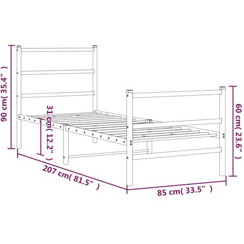  okvir kreveta s uzglavljem i podnožjem bijeli 80x200 cm Slike