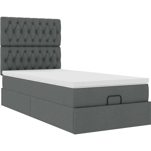 VidaXL otomanski okvir kreveta s madraca tamnosivi 100x200cm tkanine Slike