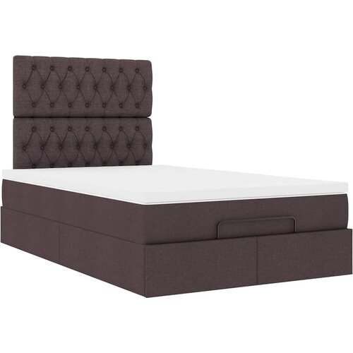 VidaXL Otomanski posteljni okvir z vzmetnico rjav 120x200 cm blago, (21607160) Slike