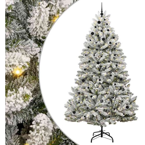 VidaXL Umjetno božićno drvce Zelena i bijela 270 cm PVC i metal Slike