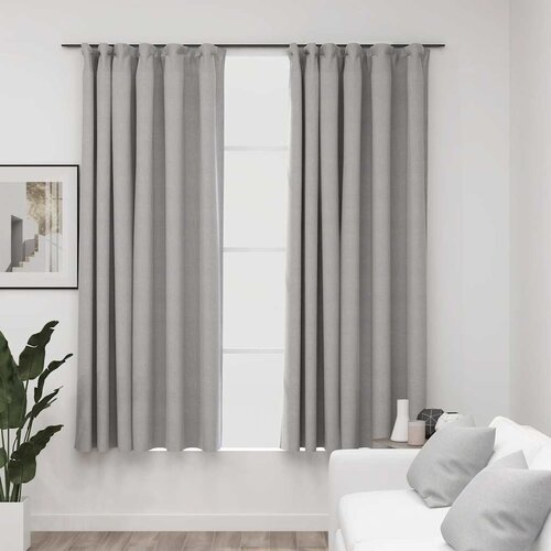 Zavjese za zamračivanje s kukama 2 kom sive 140 x 175 cm Cene