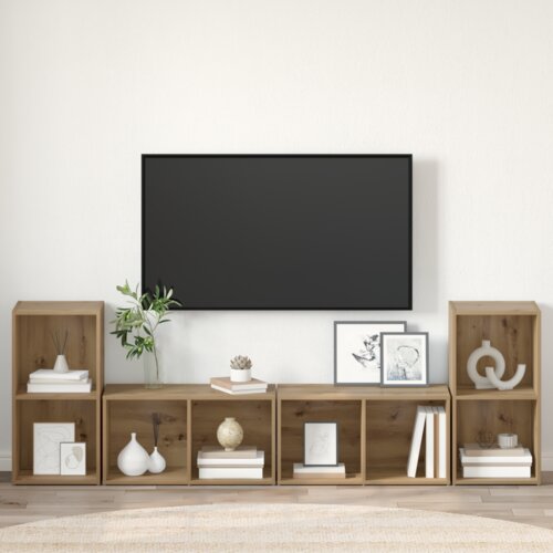 VidaXL Set TV komoda 4 pcs Umjetnička hrastovina 72 x 35 x 36.5 cm Slike