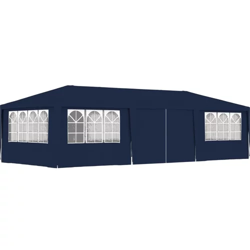  profesionalen vrtni šotor s stranicami 4x9 m moder 90 g/m²