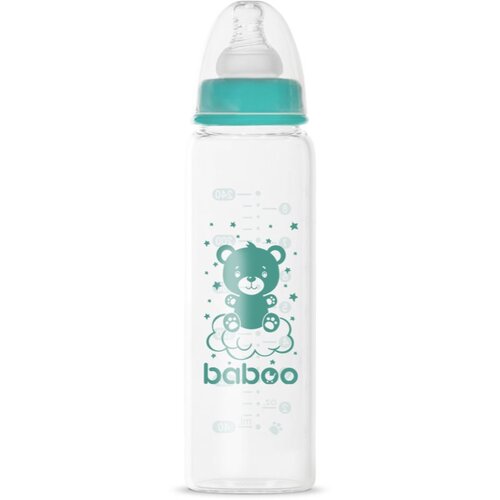 Baboo Anti-colic Glass Feeding Bottle Narrow Neck staklena bočica za bebe 3m+ 240 ml Slike