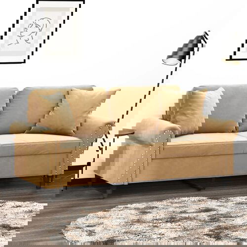 vidaXL Kavč dvosed z okrasnimi blazinami rjav 140 cm žamet Cene