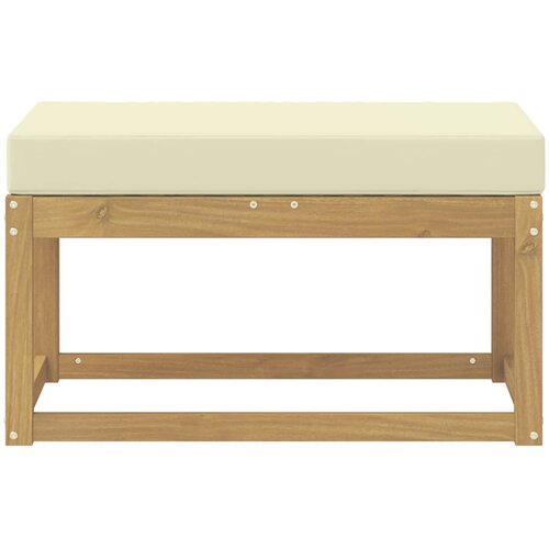  Vanjska stolica klupa s jastukom Bijela 80 x 43 x 45 cm Slike