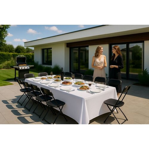 Multi Garden univerzalna navlaka za stol &amp;ndash; rastezljiva, 240 cm (8 ft), bijela Slike