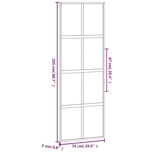 VidaXL Klizna vrata crna 76x205 cm od kaljenog stakla i aluminija Slike