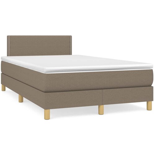 vidaXL Krevet s oprugama i madracem LED smeđesivi 120x190cm od tkanine Cene