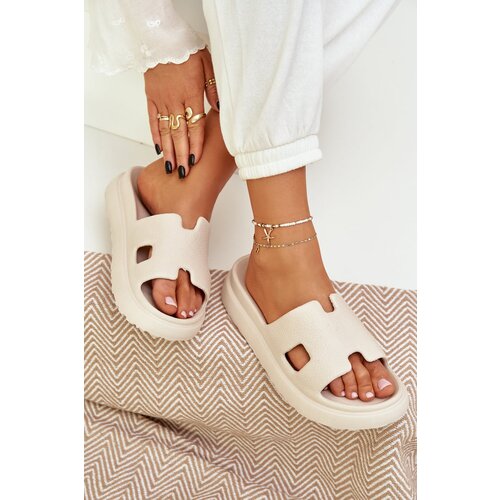 PS1 Foam Slippers With Cutouts Light Beige Neladith Slike