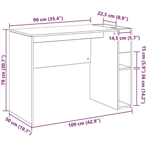  Stol Bijelo 109 x 50 x 78 cm Konstruirano drvo Slike