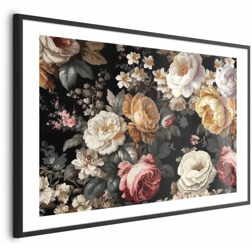  Plakat Colorful Flowers on a Black Background 30x21 Cijene