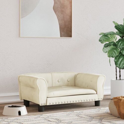 vidaXL Pasja postelja krem 70x45x30 cm žamet Cene
