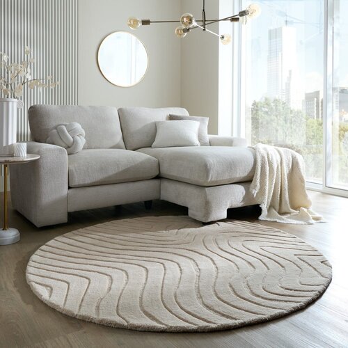 Flair Rugs Krem ručno rađen vunen okrugao tepih &amp;oslash; 160 cm Mesmerise Natural &amp;ndash; Slike