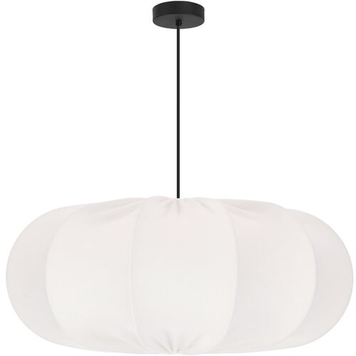 Candellux Lighting Bela viseča svetilka s tekstilnim senčilom ø 52 cm Cafee – Cene