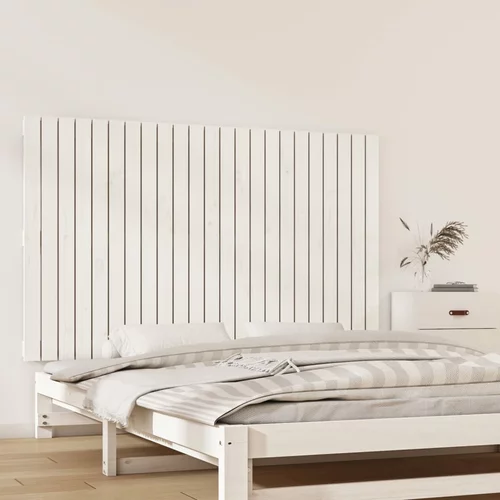 vidaXL Stensko posteljno vzglavje belo 147x3x90 cm trdna borovina