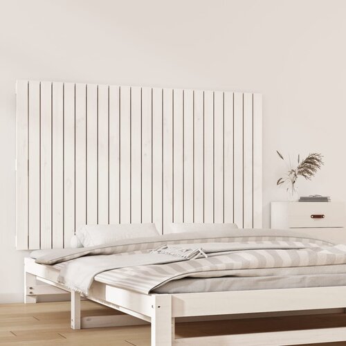 VidaXL Zidno uzglavlje bijelo 147 x 3 x 90 cm od masivne borovine Slike