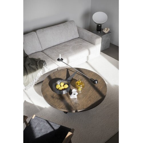 Rowico Temno rjava okrogla mizica v hrastovem dekorju &amp;oslash; 110 cm Boxford &amp;ndash; Slike