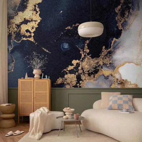  Foto tapeta - Marble and Garnet - Abstract Textured Pattern Inspired by a Starry Sky 196x140 Samoljepljiva Cene