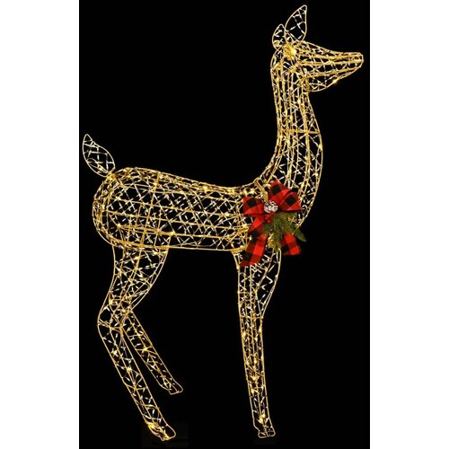  3D Božićni irvas LOVIISA 200 LED lampica Topla bijela - Zlatni PET 96 x 40 x 140 cm Slike