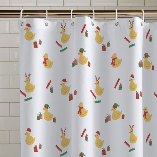 Catherine Lansfield Zavesa za tu&amp;scaron; 180x180 cm Christmas Quacker &amp;ndash; Slike