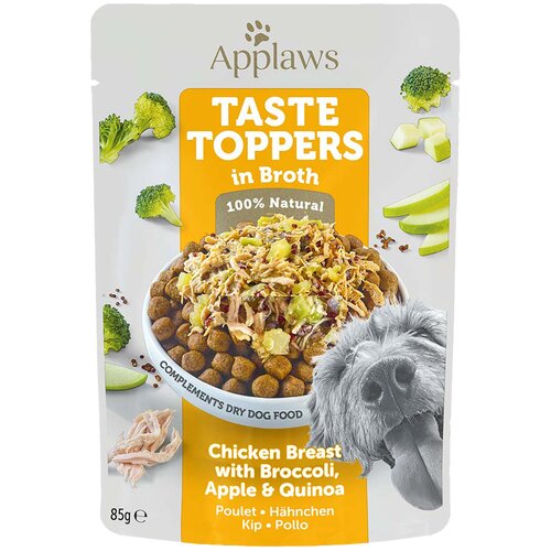 Applaws Taste Toppers vrečke v bujonu 12 x 85 g - Pi&scaron;čanec z brokolijem, jabolkom & kvinojo Cijene