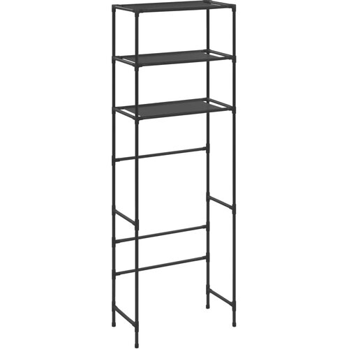  Stalak za pohranu iznad toaleta s 3 razine crni 53x28x169 cm Slike