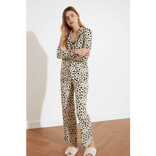 Trendyol Animal Patterned Knitted Pajamas Set