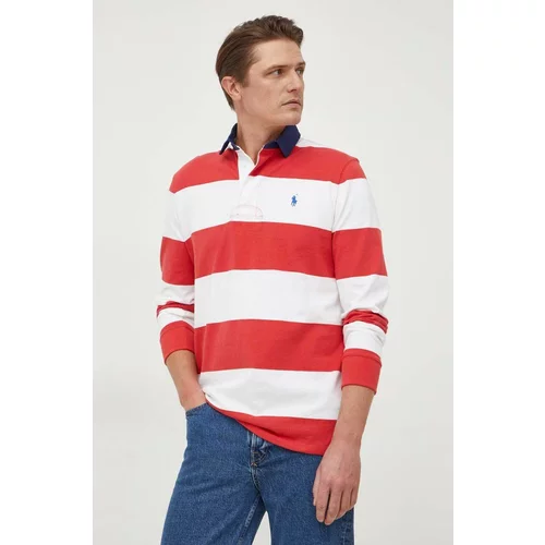 Polo Ralph Lauren Bombažna majica z dolgimi rokavi rdeča barva