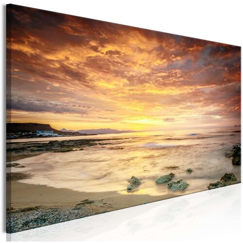  Slika - Beach in Crete (1 Part) Narrow Orange 120x40 Slike
