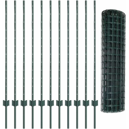 Euro ograda s postom 25 x 1,2 m Čelik premazan PVC-om Zelena Slike