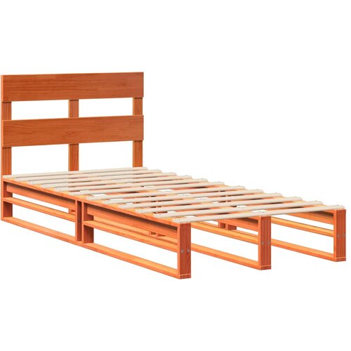 vidaXL Posteljni okvir z vzglavjem voščeno rjava 75x190 cm borovina, (21273489) Cene