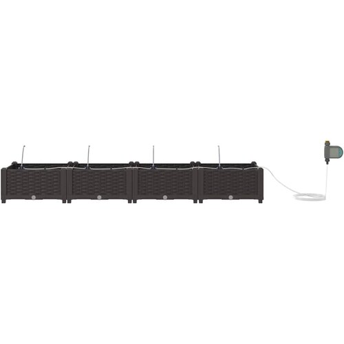  Vrtna saksija 4 pcs Smeđa 160 x 40 x 22 cm Plastika Slike