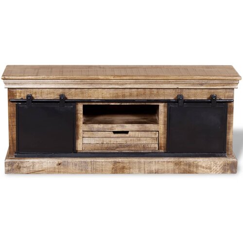  Ormarić s 2 Klizna Vrata Masivno Mango Drvo 110x30x45 cm Slike
